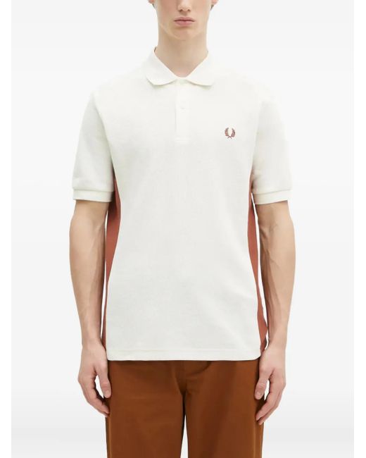 メンズ Fred Perry パネル ポロシャツ White