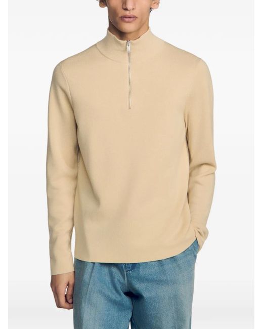 Sandro Natural Half-Zip Sweatshirt for men