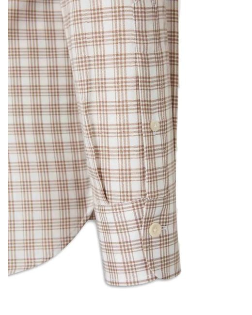 Atelier Munro White Buttoned Patterned Dress Shirt for men