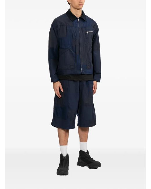 Comme des Garçons Blue Multi-Pocket Patchwork Overshirt for men