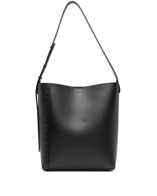Jil Sander Black Medium Leather Tote Bag