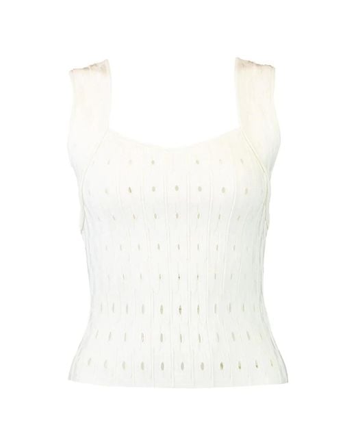 Jonathan Simkhai White Gentry Cut-Out Tank Top