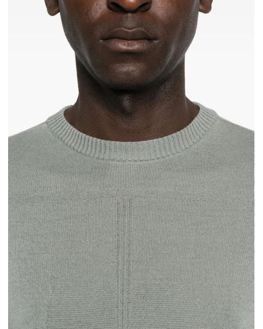 Rick Owens Gray Crew-Neck Sweater for men