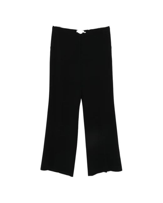 Marina Rinaldi Black Pontile Pressed-Crease Flared Trousers