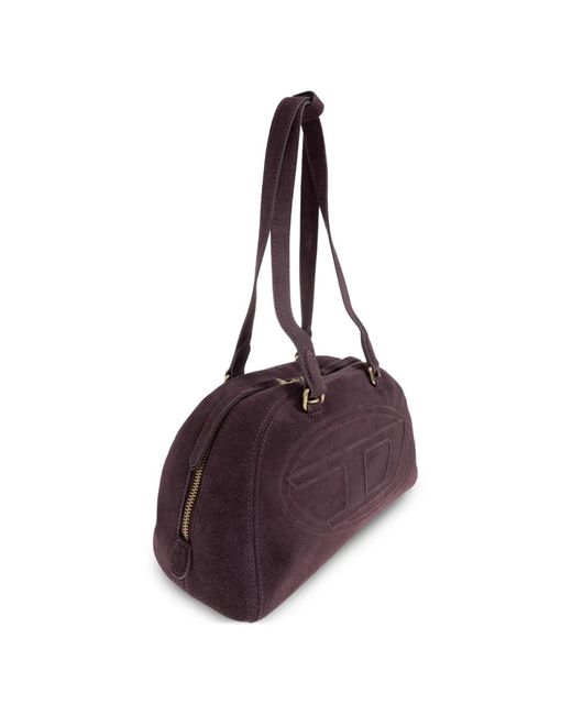 DIESEL Purple Oval D Embossed Shoulder Bag