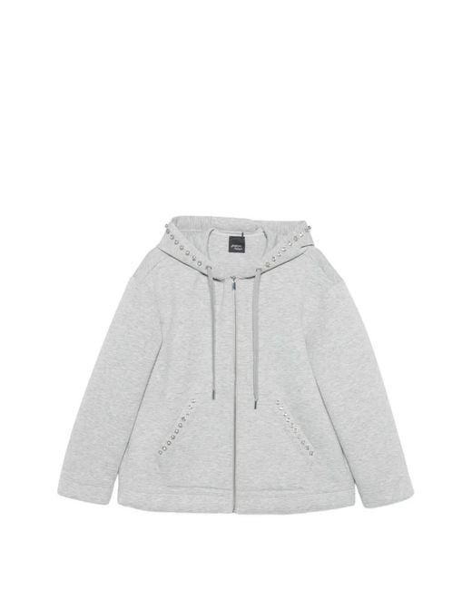 Marina Rinaldi White Embellished Hooded Jacket