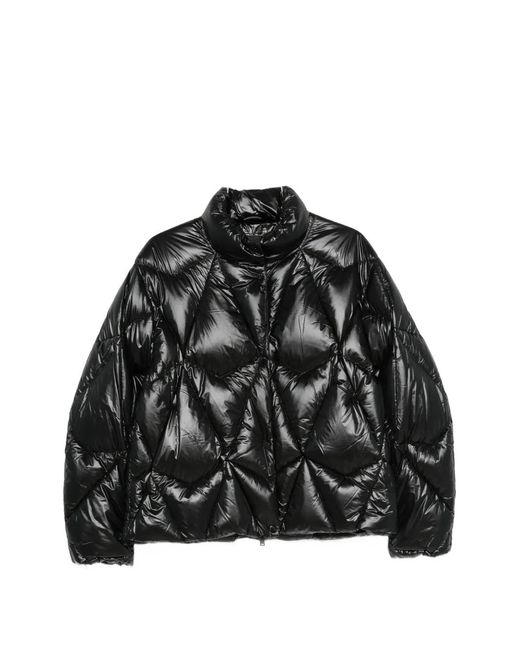 Moose Knuckles Black Iceberg Quilted High-Neck Jacket