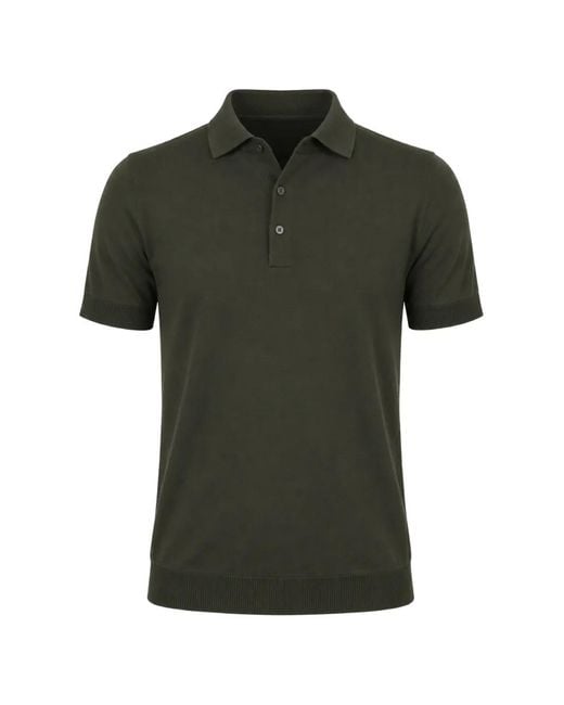 FILIPPO DE LAURENTIIS Green Short-Sleeve Polo Shirt for men