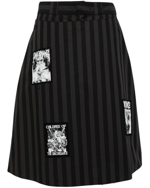 Children of the discordance Black Logo-appliqué Striped Skorts for men