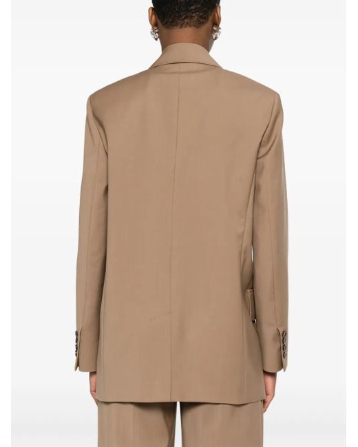Blazer De Lana Con Cierre De Lazo Max Mara de color Natural