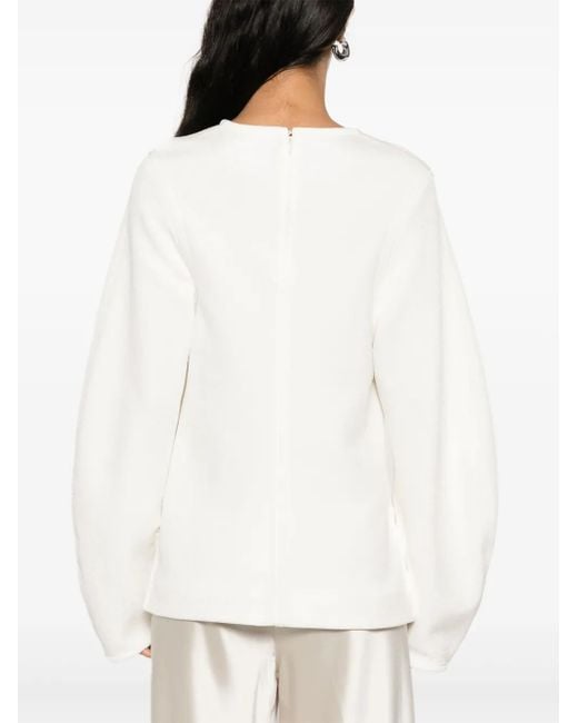 Jil Sander White Textured Sweatshirt
