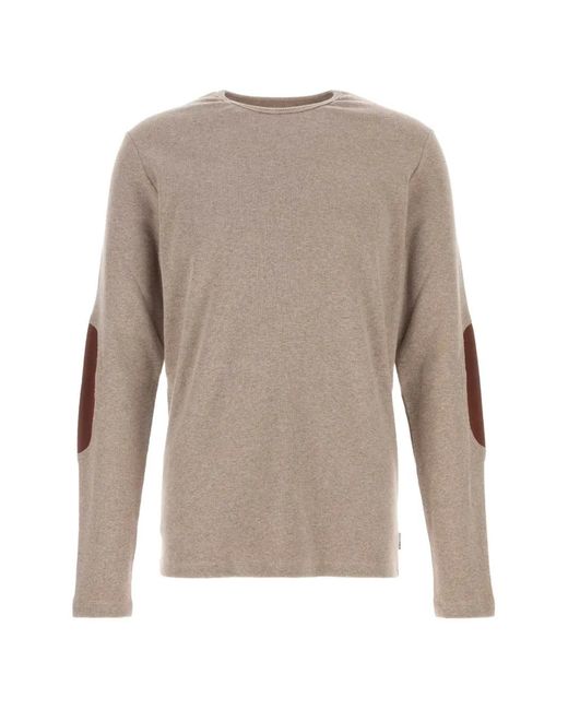 MM6 by Maison Margiela White Elbow-Patch Ribbed Sweater for men