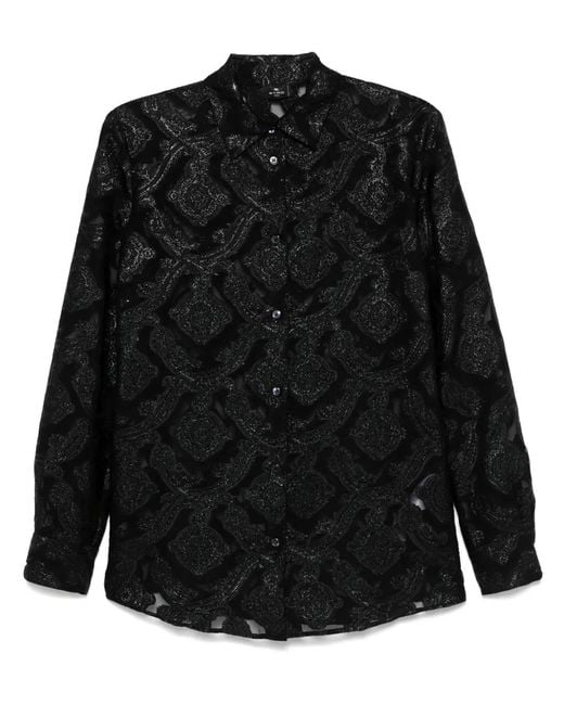 Etro Black Paisley-Print Shirt