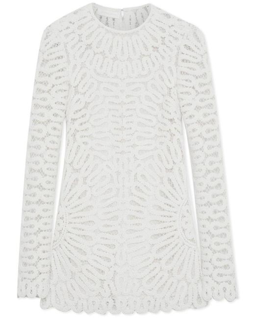 SIMKHAI White Mccall Cage Crochet Mini Dress
