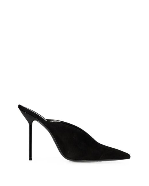 Paris Texas Black Pointed-Toe Suede Mules