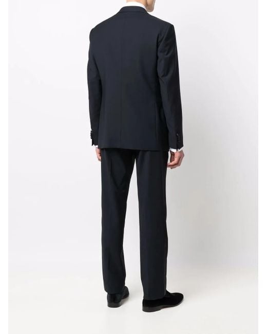 Giorgio Armani Blue Single-Breasted Tailored Dinner Suit for men