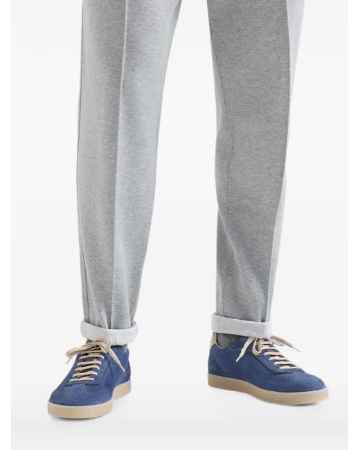 Brunello Cucinelli Blue Trainers Suede for men