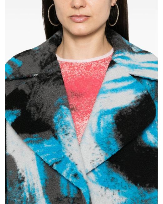 Diane von Furstenberg Blue Ruthina Fleece Jacket