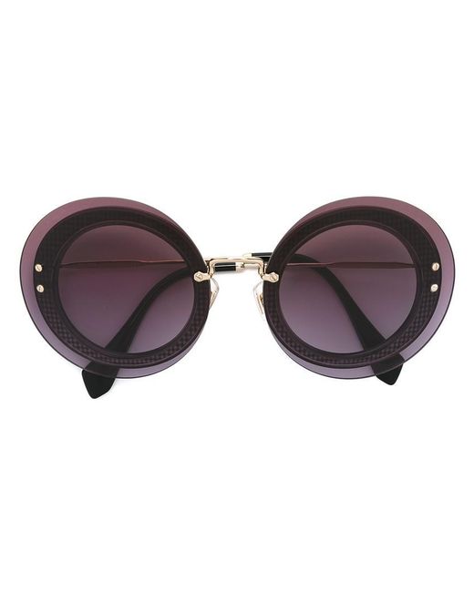 Miu Miu Multicolor Oversize Round Pattern Sunglasses