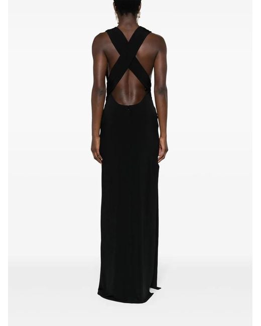 Tom Ford Black Plunging-Neck Sleeveless Gown