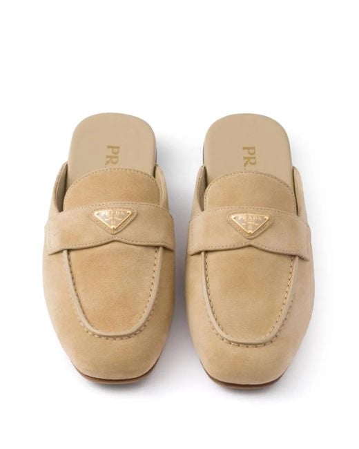 Mules En Daim Prada en coloris White