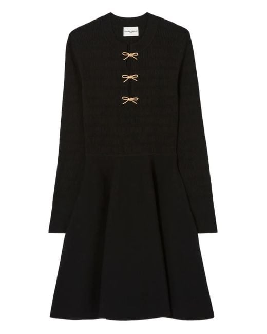 Claudie Pierlot Black Short Knitted Dress With Knots