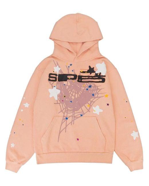 Sp5der Pink Bellini Hoodies for men