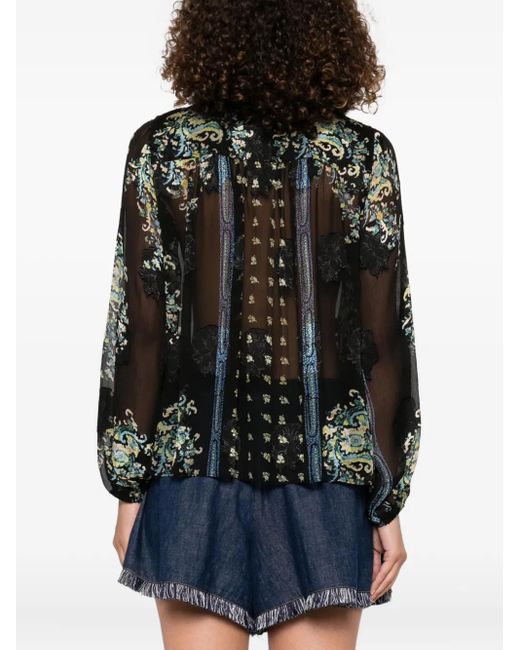 Ulla Johnson Black Embroidered Blouse