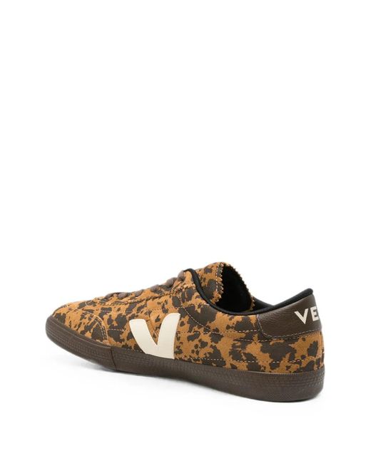Veja Brown Leopard-Print Sneakers for men