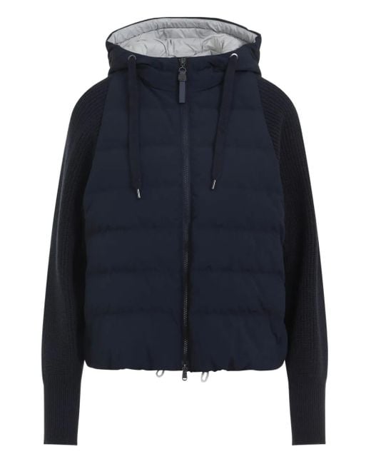Piumino Con Cappuccio di Brunello Cucinelli in Blue