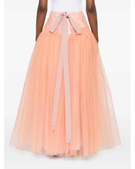 Molly Goddard Pink Robby Tulle Flared Skirt - Women's - Cotton/nylon