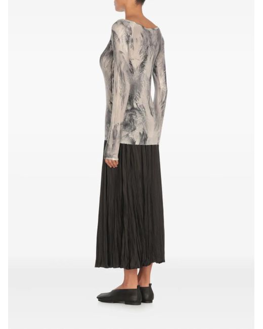 Avant Toi Trui Met Tie-Dye Print En Boothals in het Gray
