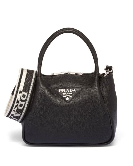 Prada Black Logo-lettering Top-handle Bag