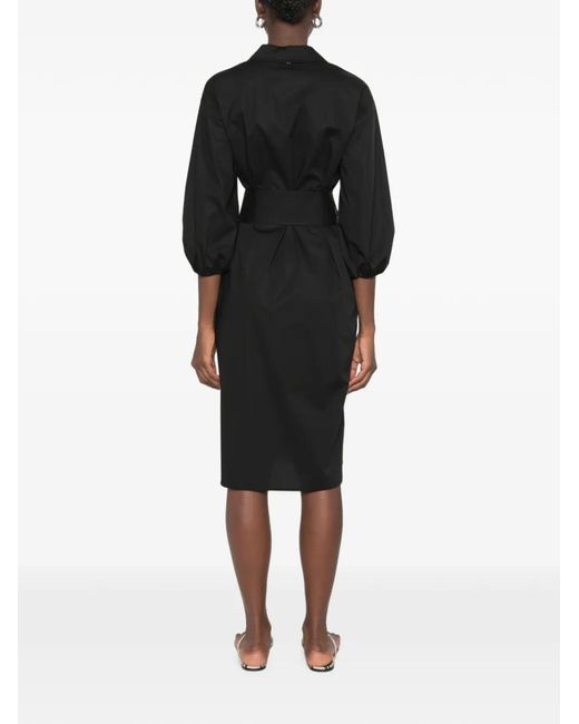 Twinset Black Belted Midi Dress