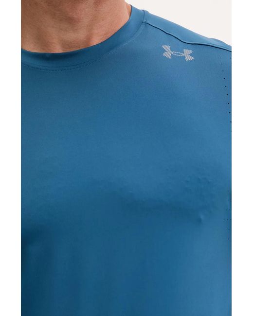 Under Armour Blue Velociti Pro Perforated-Detail Logo-Print T-Shirt for men