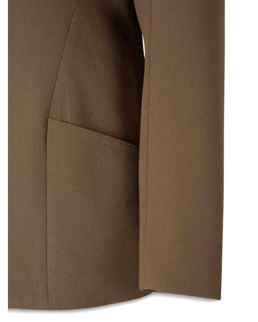 Staud Brown Peak-Lapel Single-Breasted Blazer