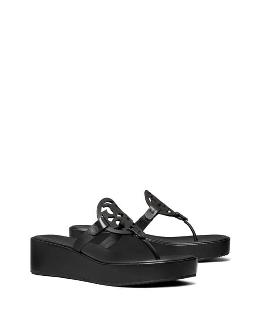 Tory Burch Black Miller Wedge Slides