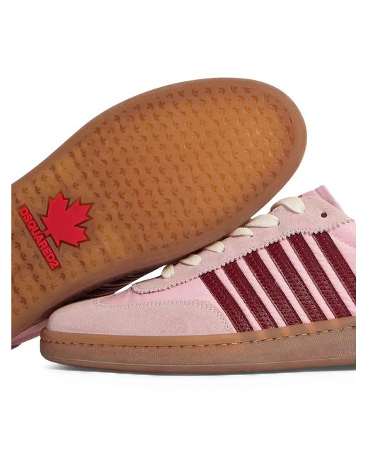 Sneakers A Righe di DSquared² in Pink