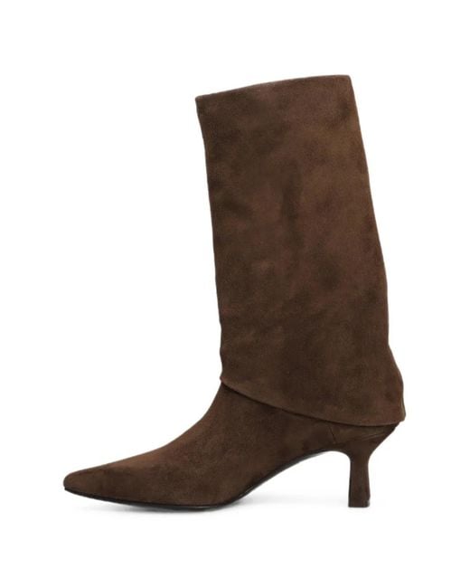 The Seller Brown Pointed-Toe Suede Boots