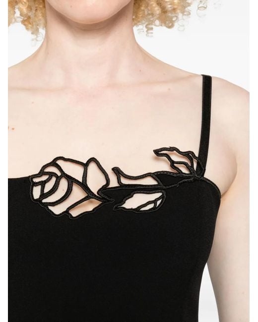 Blumarine Mini-Jurk Verfraaid Met Rozen in het Black