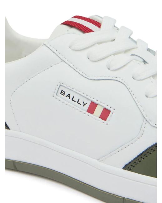 Bally White Jasper Ribbon-Detail Leather Sneakers for men