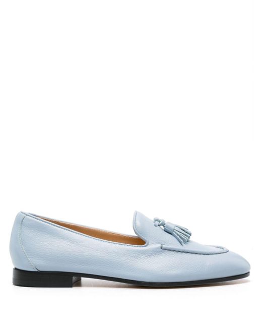 Doucal's Blue Tassel-detail Leather Loafers