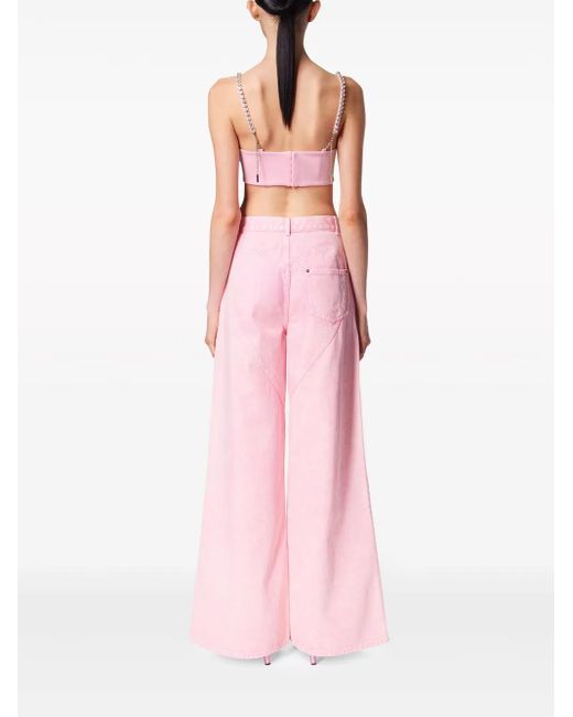 Area Pink Taillenjeans Mit Kristallen