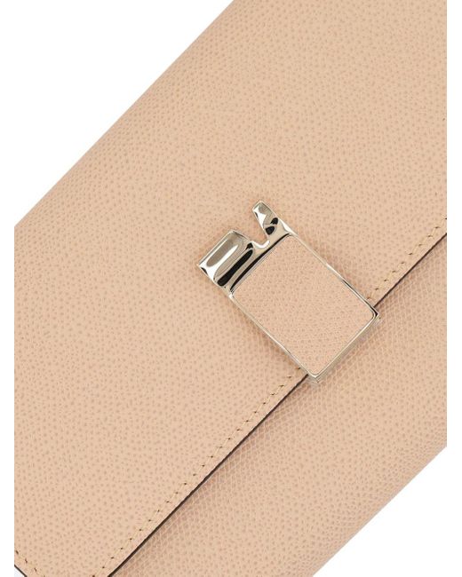Valextra Natural Nolo Pebble-texture Leather Clutch Bag