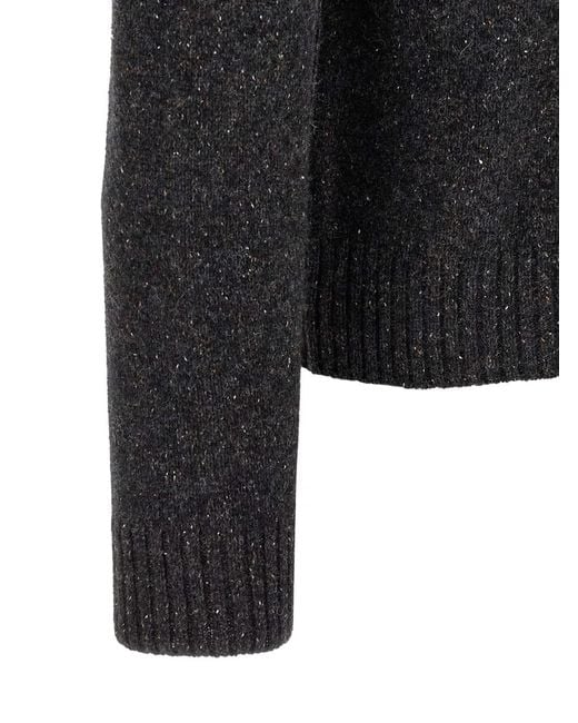 Moschino Black Mirrored Logo Bouclé-Embroidered Sweater for men