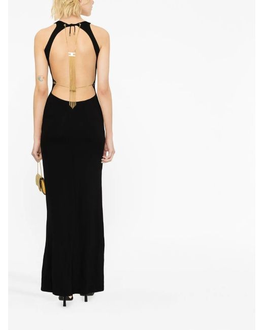 Elisabetta Franchi Black Open-back Sleeveless Gown
