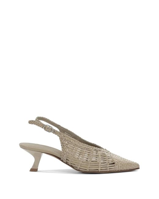 Toni Pons White Woven Slingback Pumps