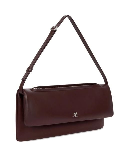 Courreges Purple Flap Clutch Bag