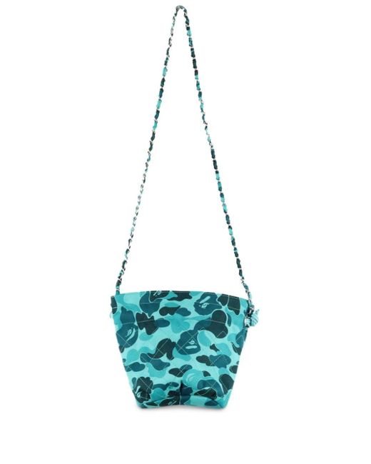 SAINT Mxxxxxx Blue X Bape Camouflage-print Bucket Bag for men