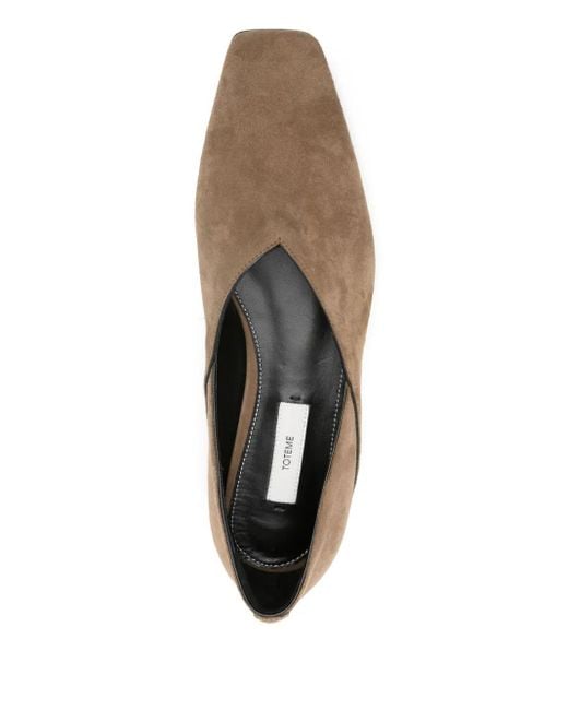 Totême Brown Suede Ballet Flats